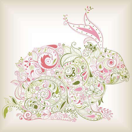 Abstract Easter Bunnyのイラスト素材