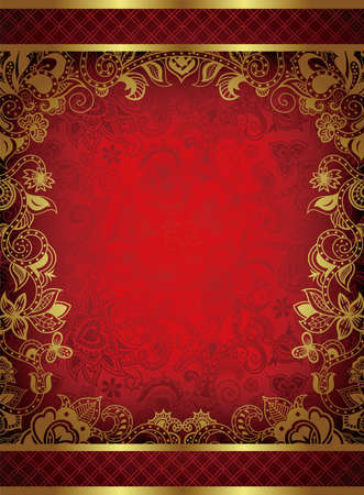 Abstract Red Frame Backgroundのイラスト素材