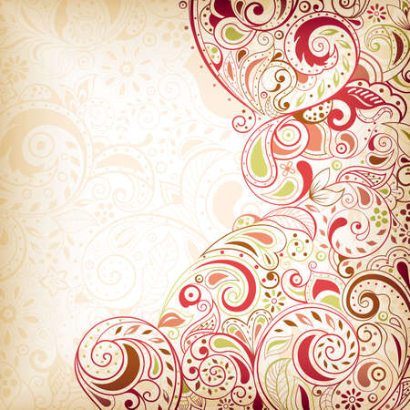 Abstract Floral Scrollのイラスト素材