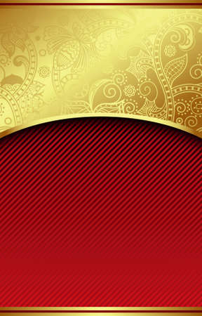 Ornate gold red curve backgroundのイラスト素材