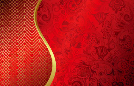 Abstract Red Floral Backgroundのイラスト素材