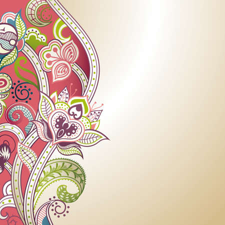 Abstract Floral Curveのイラスト素材