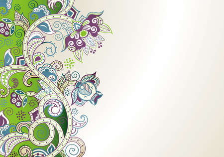 Abstract Green Floralのイラスト素材