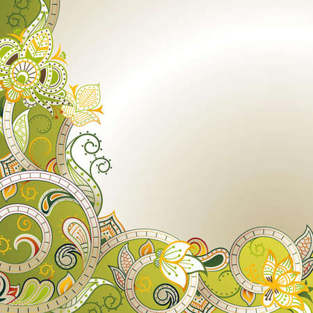 Abstract Floral Cornerのイラスト素材