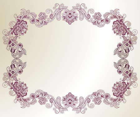 Abstract Floral Frameのイラスト素材