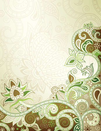 Abstract Floral Scrollのイラスト素材