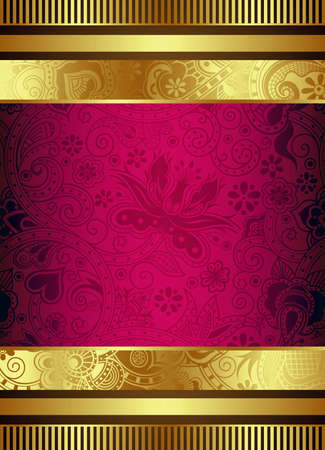 Abstract Floral Frame Backgroundのイラスト素材