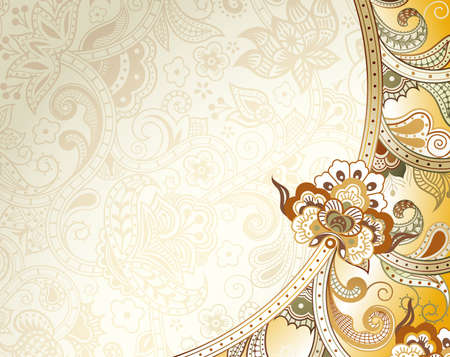 Abstract Curve Floral Backgroundのイラスト素材