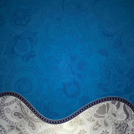 Abstract Blue Floral Curve Background のイラスト素材