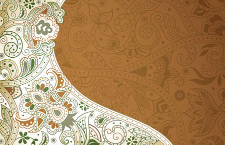 Brown Floral Abstract Backgroundのイラスト素材