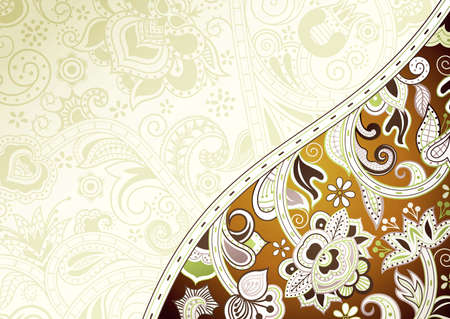 Abstract Brown Floral Curveのイラスト素材