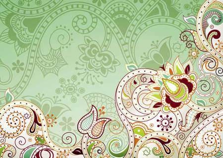 Abstract Green Floral Backgroundのイラスト素材