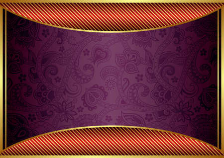 Abstract Floral Frame in Purpleのイラスト素材