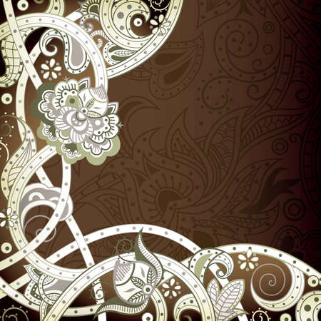 Abstract Chocolate Floral Backgroundのイラスト素材