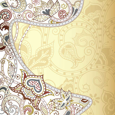 Abstract Brown and Gold Floralのイラスト素材