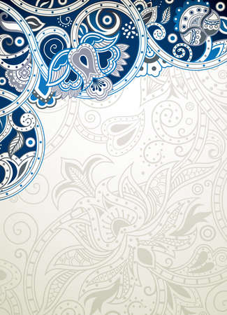 Abstract Blue Floral Backgroundのイラスト素材