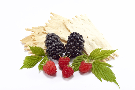 Blackberry and raspberryの写真素材