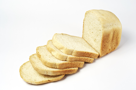 Homemade bread isolated on whiteの写真素材