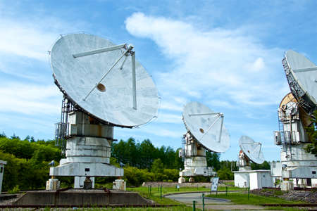Parabolic antenna of the radio observatory.
Parabona antenna to receive radio waves in space.
