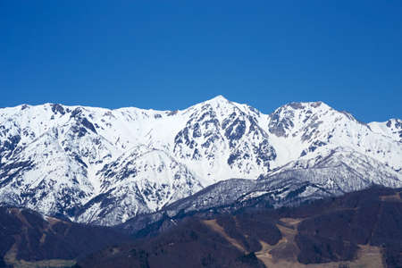 Snow scene of Hakuba mountain range.の写真素材