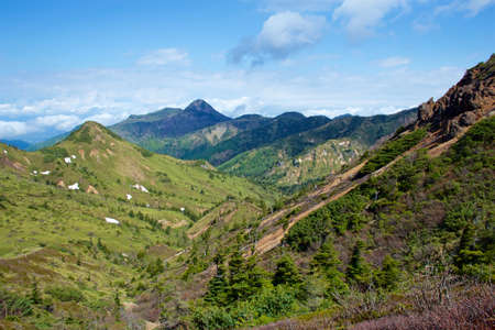 The beautiful view of Shibu pass Shiga Kogen in Japan.の写真素材