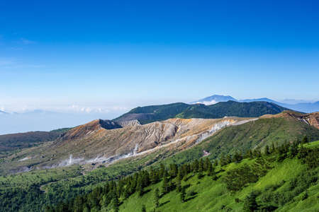 The beautiful view of Shibu pass Shiga Kogen in Japan.の写真素材