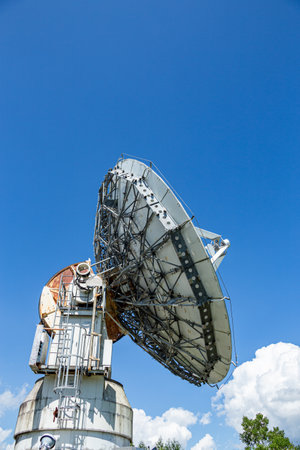 Parabona antenna for receiving radio waves in space at Nobeyama, Nagano Prefecture, Japan.の写真素材