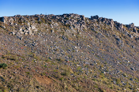 Scenery of rocky mountains at the southern foot of Mt. Kusatsu-Shirane.の写真素材