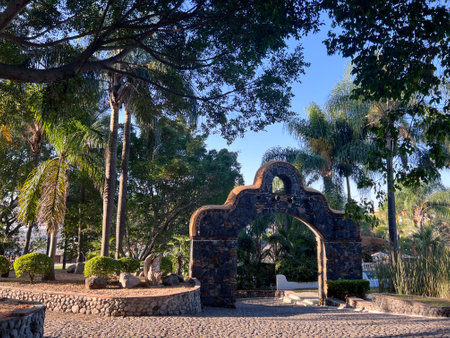 Old stone arch in Mexicoの写真素材