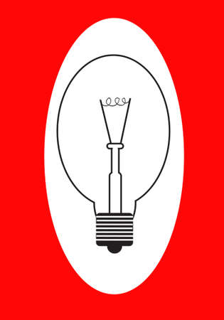 lightbulb on a red backgroundのイラスト素材