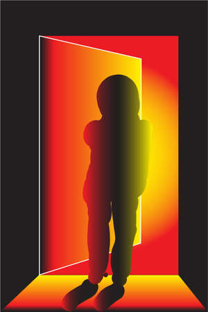 The illustration - outside the doorのイラスト素材