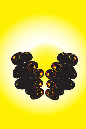 The illustration - sun in the hands ofのイラスト素材