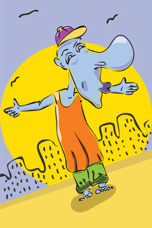 The vector illustration - hip-hop manのイラスト素材