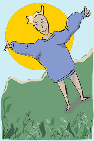 The vector illustration - happy manのイラスト素材