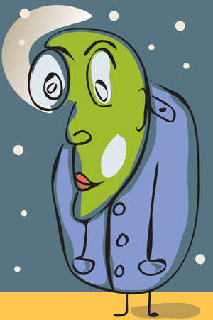 The vector illustration -people in the nightのイラスト素材