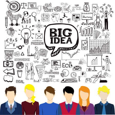 Big idea, business doodlesのイラスト素材
