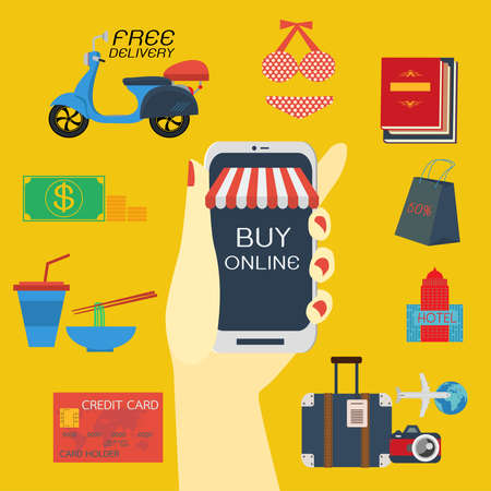 shopping onlineのイラスト素材