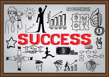 Success concept on whiteboard.のイラスト素材