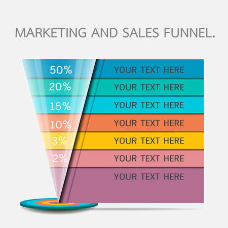 Funnel for presentation or infographicsのイラスト素材