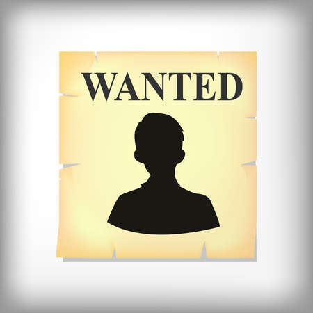 Wanted paper on the brick wallのイラスト素材