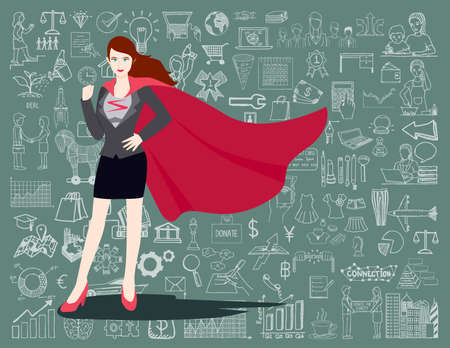 Businesswoman in a Superhero suit のイラスト素材