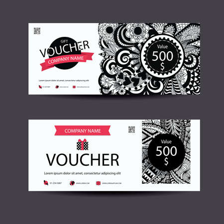 Gift voucher template   style for spa,beauty,fashion business and so on.のイラスト素材
