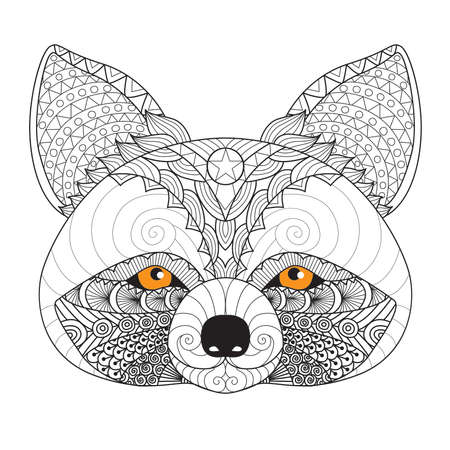 Raccoon for coloring page for adultのイラスト素材