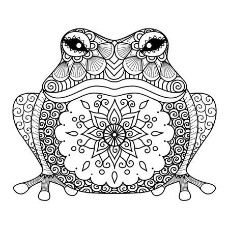 design of frog for coloring bookのイラスト素材