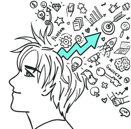 Young entrepreneur having bright ideaのイラスト素材