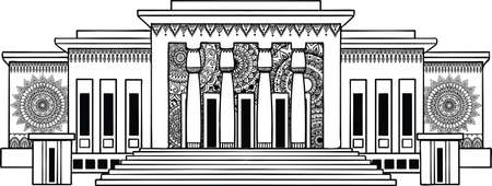 Zendoodle Beirut museum for T-Shirt design and other design elementのイラスト素材