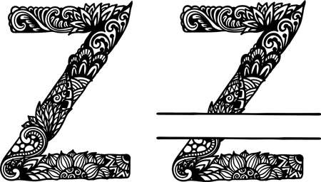 Hand drawn letter Z for design element. Vector illustrationのイラスト素材