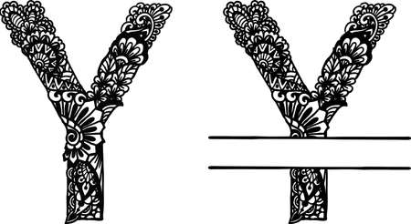 Hand drawn letter Y for design element. Vector illustrationのイラスト素材
