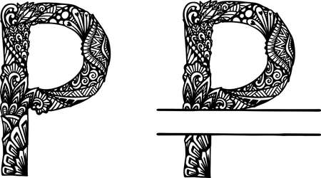 Hand drawn letter P for design element. Vector illustrationのイラスト素材