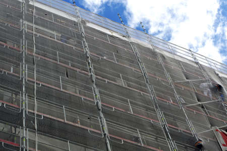 building getting a new paint.  France. Paris.